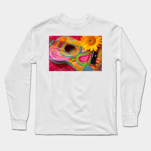 Love Music Guitar And Sunflower Long Sleeve T-Shirt